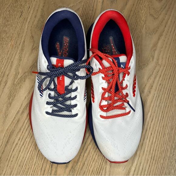 Brooks Running Women's Launch 7 Run USA Stars Stripes Navy Red Sneaker Size 7.5 - Picture 4 of 10